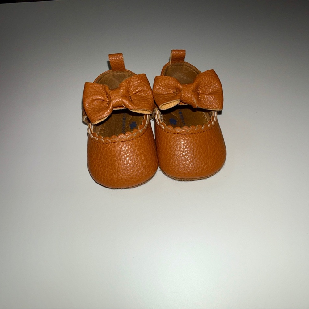 Brown Leather Kids Shoes with Bow
